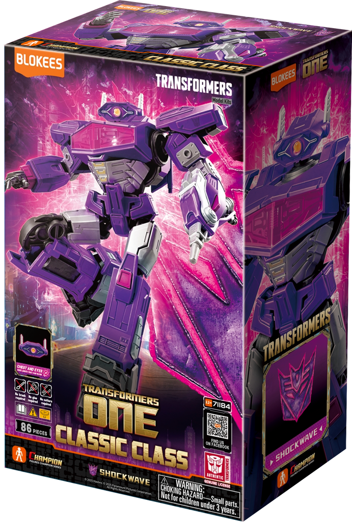 Blokees Figures - Transformers Superhero Toys, Building Model Kit for Children and Adults (Model Kit) Classic Class 18 - Shockwave (12.5 cm)