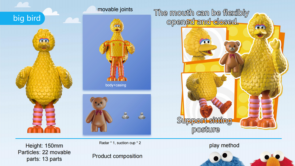 Blokees Figures - Sesame Street AL01 -Big Bird Officially Licensed Children's Toy from 2 Years, Gifts