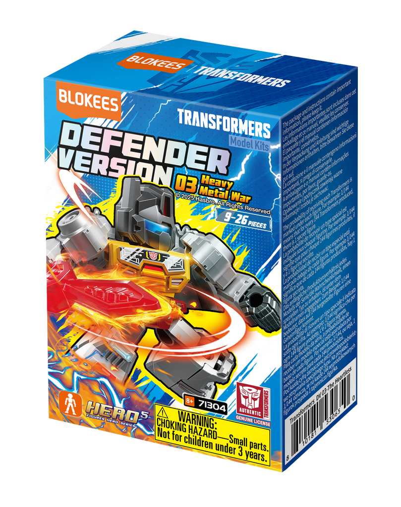 Blokees (Blind box) Superhero Toys, Building Model Kit for Children and Adults Figures PDQ (12 in 1) - Transformers Galaxy Version Defender 03 - Heavy Metal War