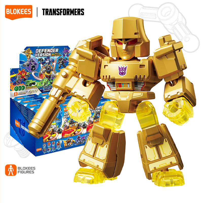Blokees (Blind box) Superhero Toys, Building Model Kit for Children and Adults Figures PDQ (12 in 1) - Transformers Galaxy Version Defender 03 - Heavy Metal War