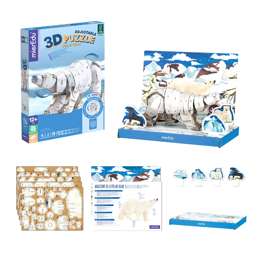 mierEdu Adjustable ECO 3D Puzzles - Arctic Animals