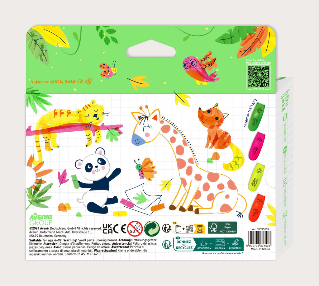 Haku Yoka Mini Markers- Animal Neon