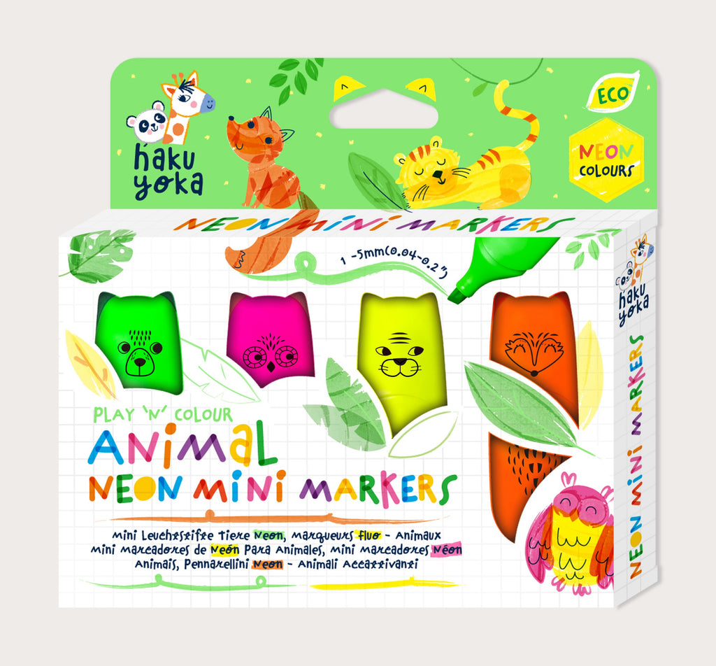 Haku Yoka Mini Markers- Animal Neon