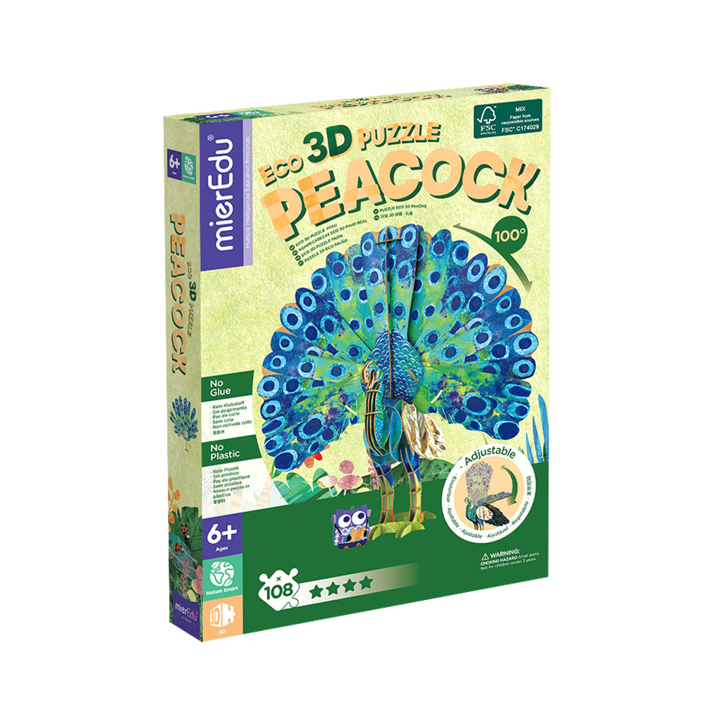 mierEdu ECO 3D Puzzles - Peacock